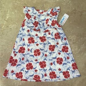 Carter’s NWT Floral Sleeveless dress. 18 month baby girl Red White and Blue